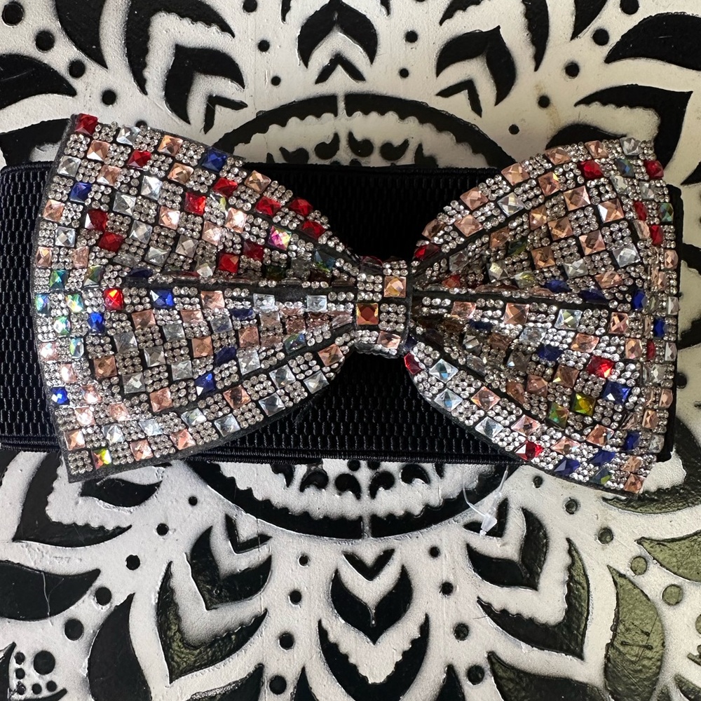 Cato Multicolor Mosaic Bow Belt